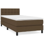 Giroletto a Molle con Materasso Marrone Scuro 90x190cm Tessuto