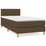 Giroletto a Molle con Materasso Marrone Scuro 90x190cm Tessuto