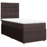 Giroletto a Molle con Materasso Marrone Scuro 90x190cm Tessuto