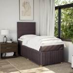 Giroletto a Molle con Materasso Marrone Scuro 90x190cm Tessuto
