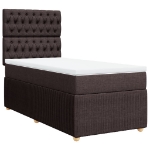 Giroletto a Molle con Materasso Marrone Scuro 90x190cm Tessuto