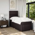 Giroletto a Molle con Materasso Marrone Scuro 90x190cm Tessuto
