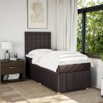 Giroletto a Molle con Materasso Marrone Scuro 90x190cm Tessuto