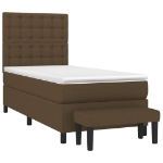 Giroletto a Molle con Materasso Marrone Scuro 90x190cm Tessuto