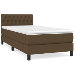 Giroletto a Molle con Materasso Marrone Scuro 90x190cm Tessuto