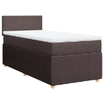 Giroletto a Molle con Materasso Marrone Scuro 90x190cm Tessuto