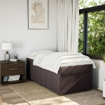 Giroletto a Molle con Materasso Marrone Scuro 90x190cm Tessuto