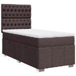 Giroletto a Molle con Materasso Marrone Scuro 90x190cm Tessuto