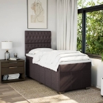 Giroletto a Molle con Materasso Marrone Scuro 90x190cm Tessuto