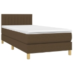 Giroletto a Molle con Materasso Marrone Scuro 90x200 cm Tessuto