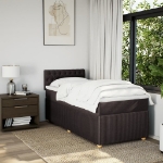 Giroletto a Molle con Materasso Marrone Scuro 90x200 cm Tessuto
