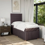 Giroletto a Molle con Materasso Marrone Scuro 90x200 cm Tessuto