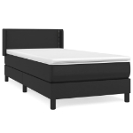 Giroletto a Molle con Materasso Nero 100x200 cm in Similpelle