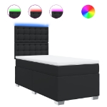 Giroletto a Molle con Materasso Nero 100x200 cm in Similpelle