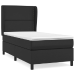 Giroletto a Molle con Materasso Nero 100x200 cm in Similpelle