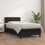 Giroletto a Molle con Materasso Nero 100x200 cm in Similpelle