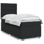 Giroletto a Molle con Materasso Nero 100x200 cm in Similpelle
