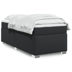 Giroletto a Molle con Materasso Nero 100x200 cm in Similpelle