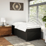 Giroletto a Molle con Materasso Nero 100x200 cm in Similpelle