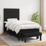 Giroletto a Molle con Materasso Nero 100x200 cm in Tessuto