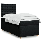 Giroletto a Molle con Materasso Nero 100x200 cm in Tessuto