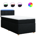 Giroletto a Molle con Materasso Nero 100x200 cm in Tessuto