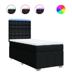 Giroletto a Molle con Materasso Nero 100x200 cm in Tessuto
