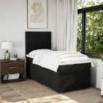 Giroletto a Molle con Materasso Nero 100x200 cm in Tessuto