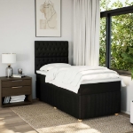 Giroletto a Molle con Materasso Nero 100x200 cm in Tessuto