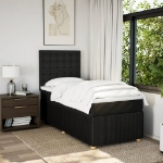 Giroletto a Molle con Materasso Nero 100x200 cm in Tessuto