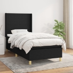 Giroletto a Molle con Materasso Nero 100x200 cm in Tessuto