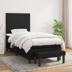 Giroletto a Molle con Materasso Nero 100x200 cm in Tessuto