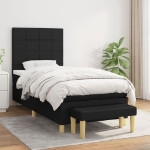 Giroletto a Molle con Materasso Nero 100x200 cm in Tessuto