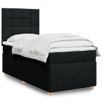 Giroletto a Molle con Materasso Nero 100x200 cm in Tessuto