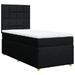 Giroletto a Molle con Materasso Nero 100x200 cm in Tessuto