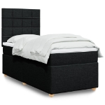 Giroletto a Molle con Materasso Nero 100x200 cm in Tessuto