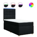 Giroletto a Molle con Materasso Nero 100x200 cm in Tessuto