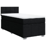 Giroletto a Molle con Materasso Nero 100x200 cm in Tessuto
