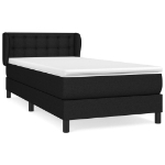 Giroletto a Molle con Materasso Nero 100x200 cm in Tessuto