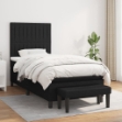 Giroletto a Molle con Materasso Nero 100x200 cm in Tessuto