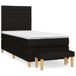 Giroletto a Molle con Materasso Nero 100x200 cm in Tessuto