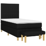 Giroletto a Molle con Materasso Nero 100x200 cm in Tessuto