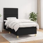 Giroletto a Molle con Materasso Nero 100x200 cm in Tessuto