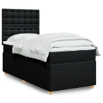 Giroletto a Molle con Materasso Nero 100x200 cm in Tessuto