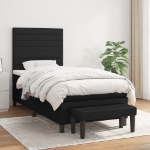 Giroletto a Molle con Materasso Nero 100x200 cm in Tessuto