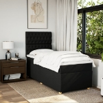 Giroletto a Molle con Materasso Nero 100x200 cm in Tessuto