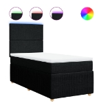 Giroletto a Molle con Materasso Nero 100x200 cm in Tessuto