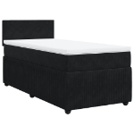 Giroletto a Molle con Materasso Nero 100x200 cm in Velluto