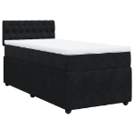 Giroletto a Molle con Materasso Nero 100x200 cm in Velluto