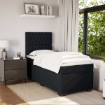 Giroletto a Molle con Materasso Nero 100x200 cm in Velluto